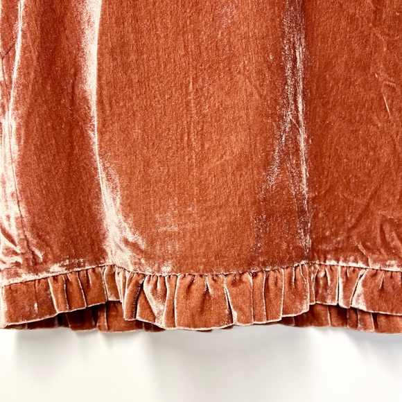 NWOT Madewell Velvet Tulip-Sleeve Ruffle Top - Picture 6 of 9